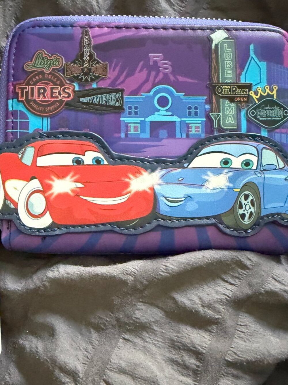 Loungefly Disney Pixar Cars Lightning McQueen & Sally Nighttime Glow-in-the-Dark